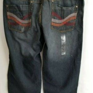 212 Blue Faded Black Jeans Zip Pockets Size 50x33